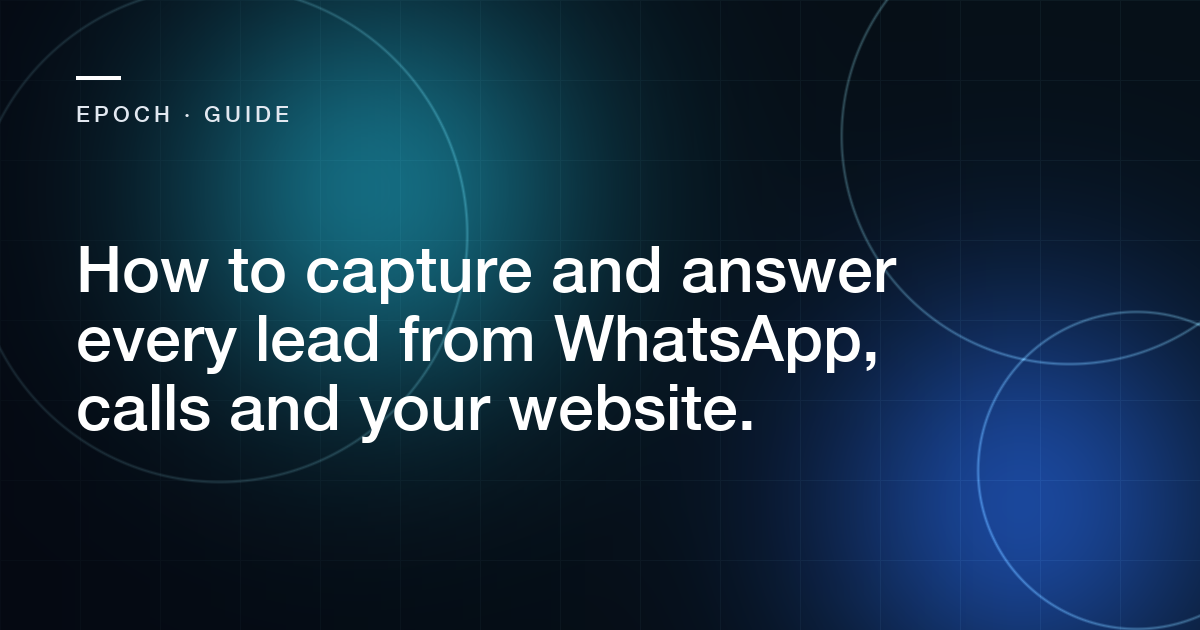Abstract cover for the article: How to capture and answer every lead from WhatsApp, calls and your website.